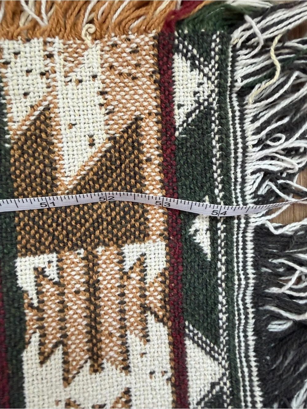 Vintage Ponderosa Southwestern 2-Layer Woven Cotton Afghan Throw Sears